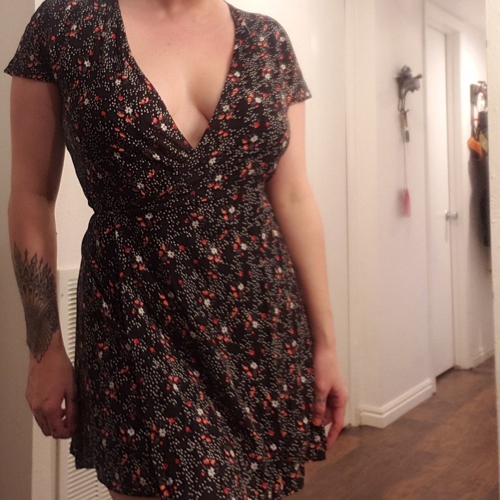 Flower wrap dress